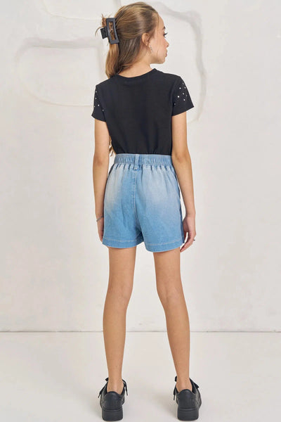 Short Saia Teen Menina em Jeans com Elastano 80756 Lilimoon