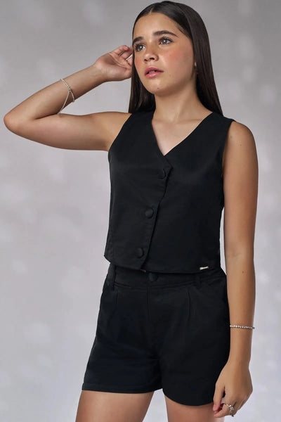 Shorts em Alfaiataria Amore 86544 Lilimoon Teen Menina