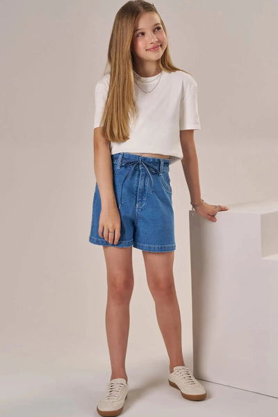 Shorts em Jeans com Elastano 86539 Lilimoon Teen Menina