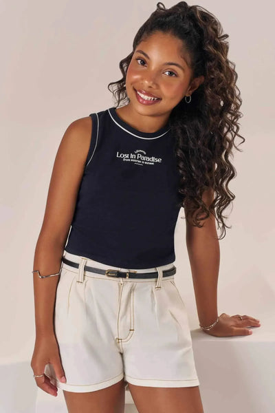 Shorts em Sarja com Elastano 87198 Lilimoon Teen Menina