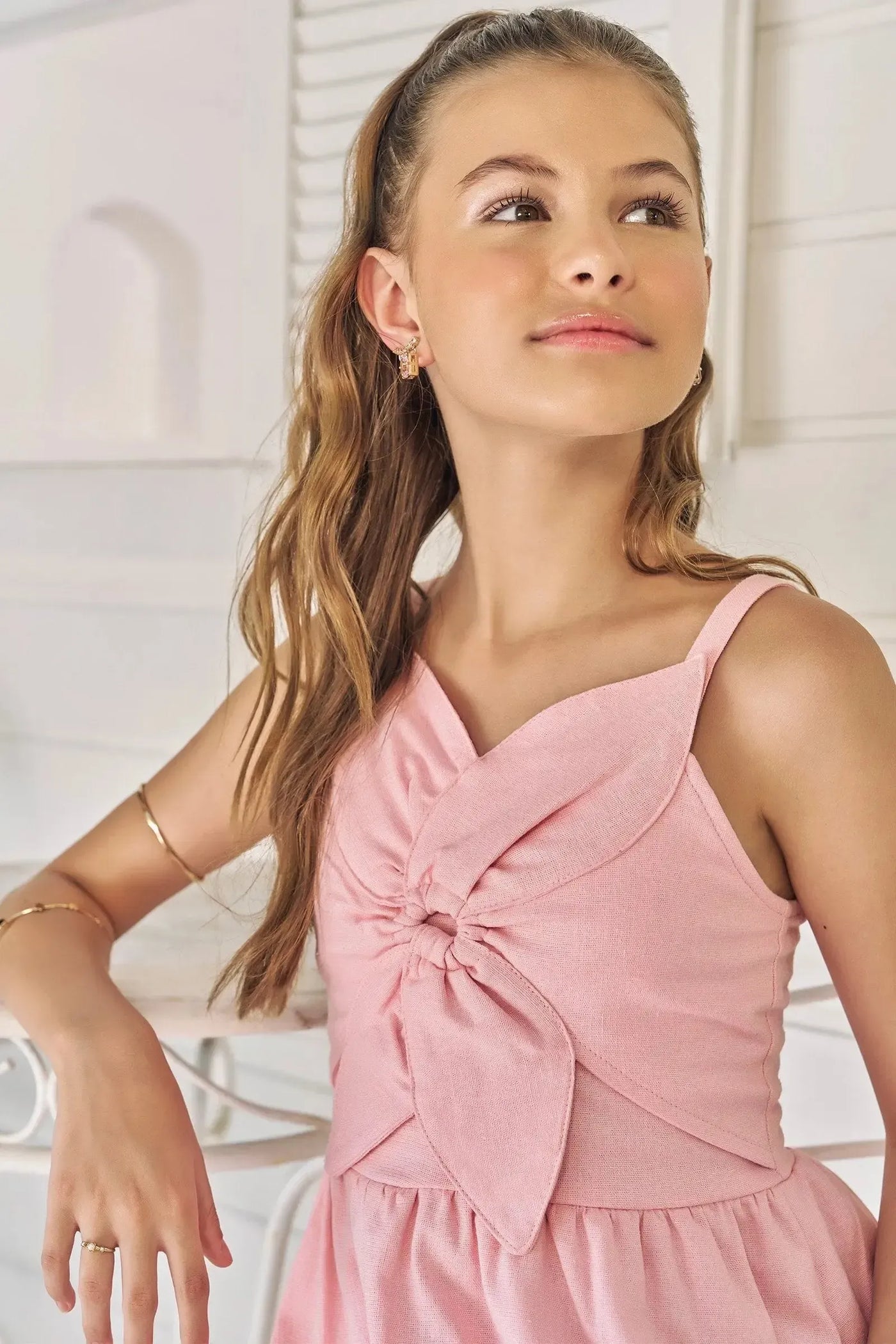 Vestido em Visco Linho Stretch 86590 Lilimoon Teen Menina