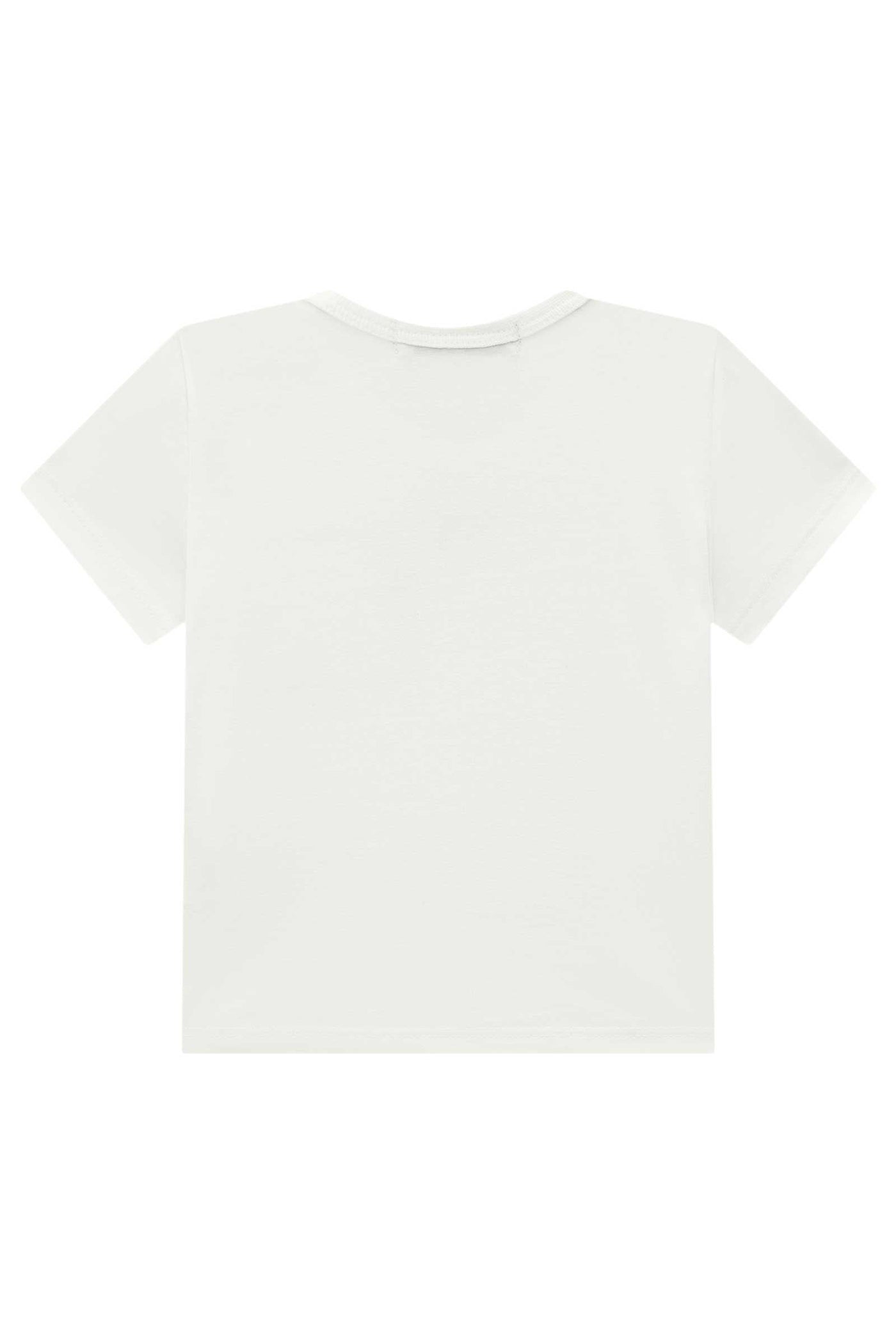 Conjunto de Camiseta em Meia Malha e Bermuda em Tecido Listrado Tinto Eco  66711 Johnny Fox